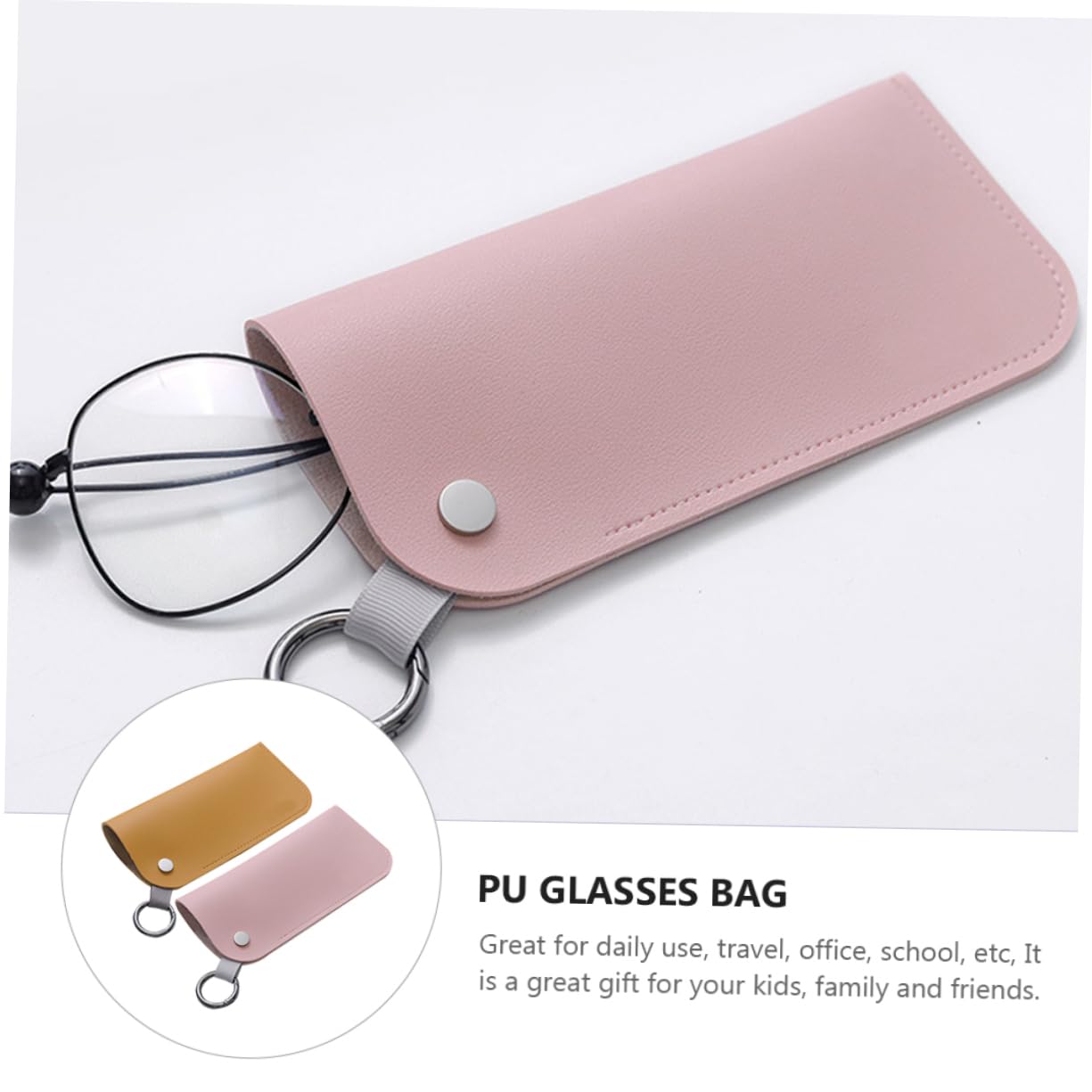 VALICLUD 6piezas Estuche De Gafas De Sol Con Anillo Bolsa De Almacenamiento De Gafas De Organizador Portátil De Pu Para Uso Diario y Viajes
