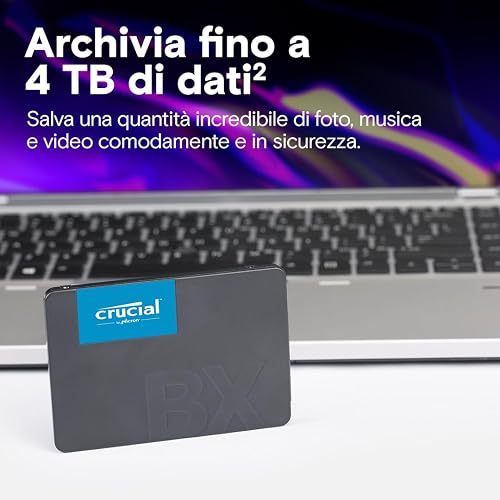 Crucial BX500 SATA SSD 1To2.5 Interne, jusqu'à 540MB/s, Compatible avec Ordinateur Portable et de Bureau (PC), 3D NAND, Accélération Dynamique de l'Écriture - CT1000BX500SSD101 - 4