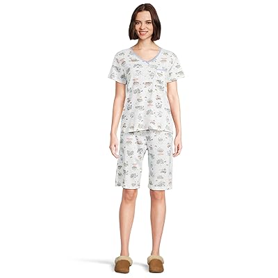 Karen Neuburger Novelty Short Sleeve T Shirts and Bermuda Short Set Women