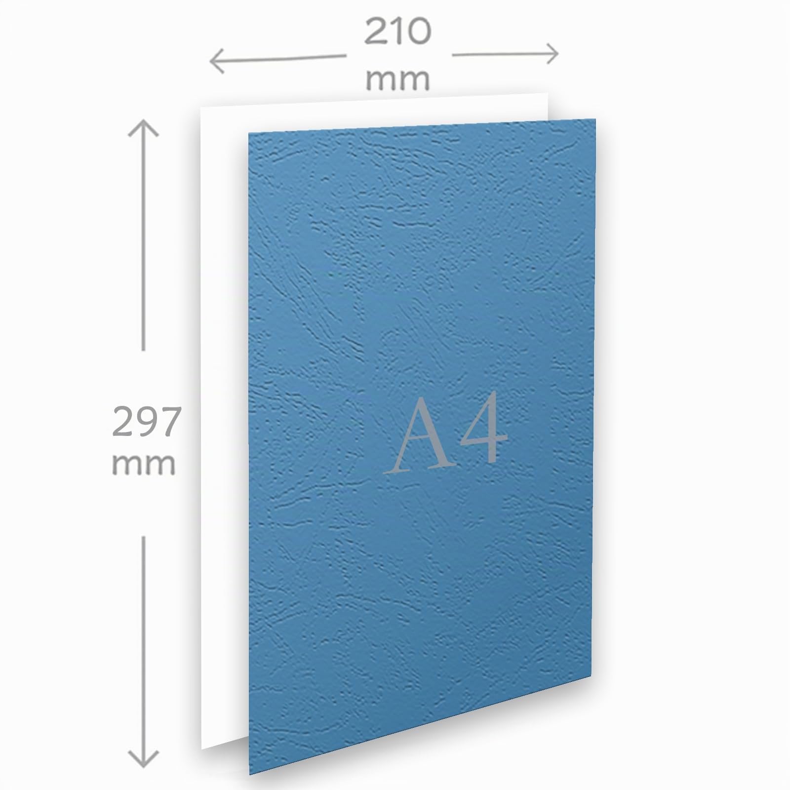 RAYSON Einbanddeckel, LeatherGrain-Ledernarben-Deckblätter, A4, Blau, 100 Stück