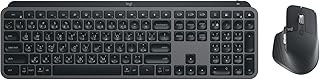 Logitech MX Keys S Combo - Performance Wireless Keyboard and Mouse with Palm Rest, Customizable Illumination, Fast Scrolling, Bluetooth, USB C, for Windows, Linux, Chrome, Mac - Graphite, ARA Layout