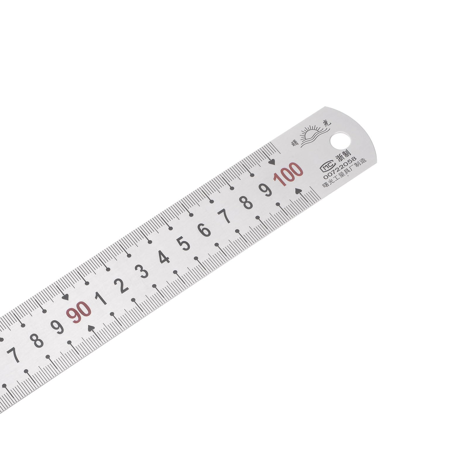 Righello in Acciaio Inossidabile - [1m/40" x 1,3"] Strumenti Misurazione Metallo Bordo Dritto a Doppia Lettura per Uso Progettazione Architettonica