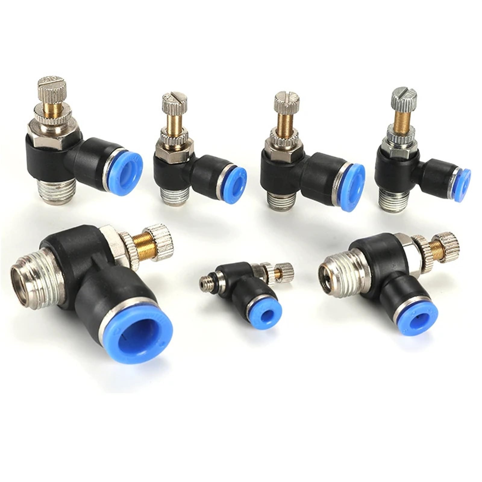 IEUMJNAT Pneumatic Quick Connect Connector SL 4 6 8 10 12mm M5 1/8" 1/4 "3/8" 1/2 air Speed regulating Valve Accelerator(Sl12-02)