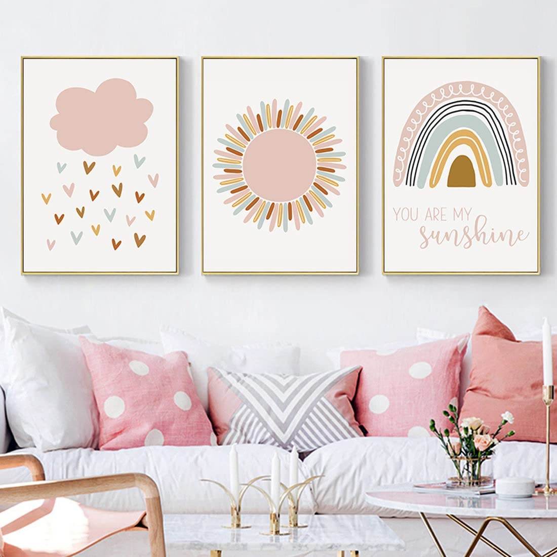 PLABBDPL Immagini per la Cameretta dei Bambini, Set di 3 Quadri Poster, Tela, Decorazione da Parete Regalo senza Cornice