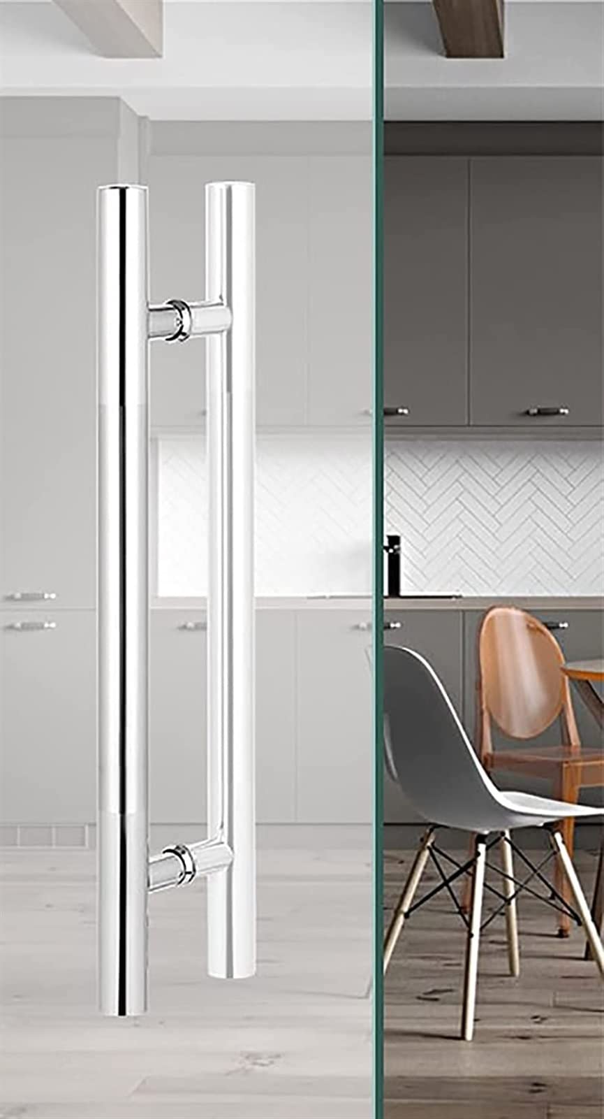 DFGHNBVC Heavy Duty Stainless Steel Sliding Barn Door Handle - Modern H Shape Push/Pull Commercial Door Handle For Front Doors, Hotels, Barns Glass Doors,#4-120Cm/47.2In