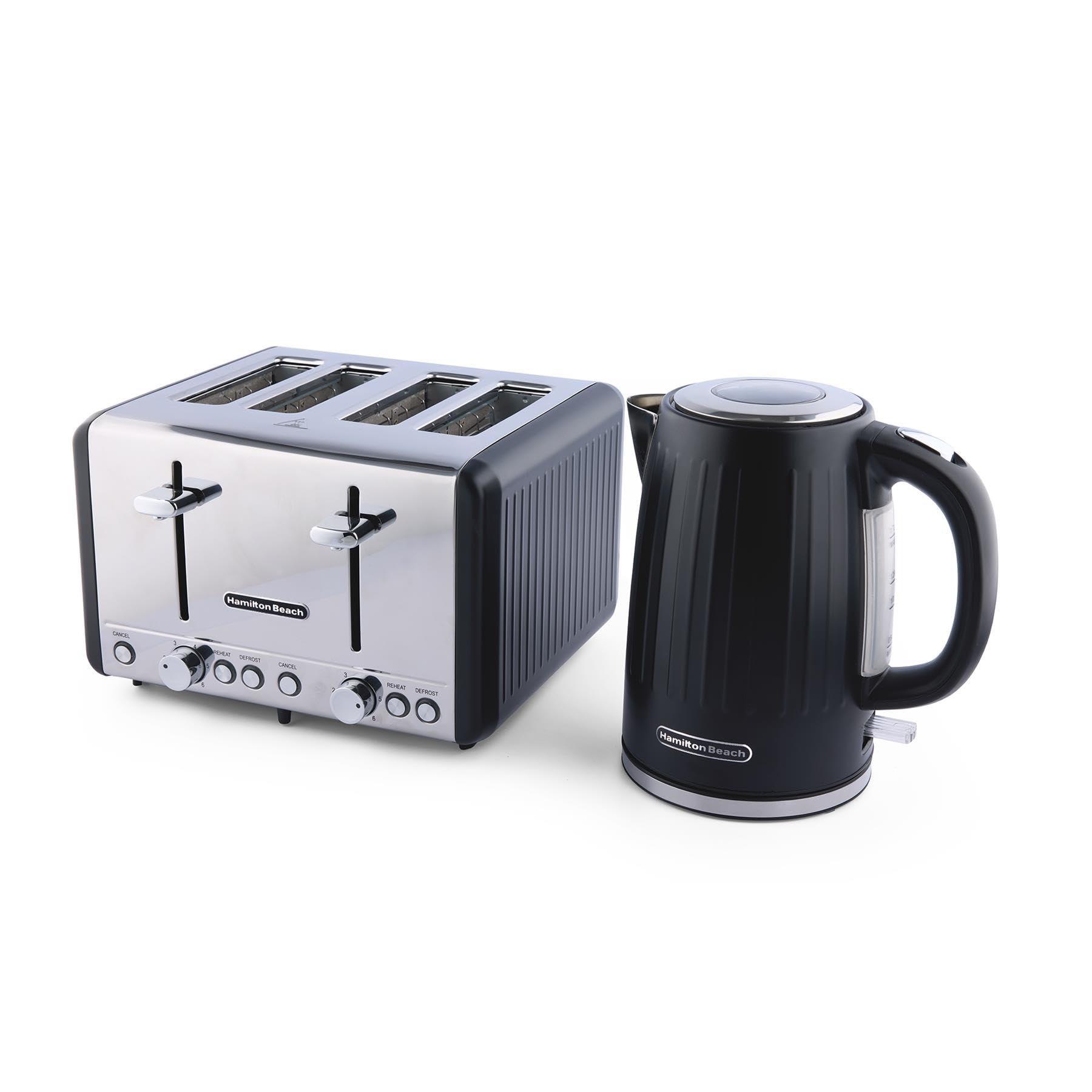 Hamilton Beach Kettle and Toaster Set, Harmony, Electric Kettle 1.7L, Wide Slot Toaster 4 Slice, Boil Dry Protection, 6 Variable Browning Levels, Espresso - HBHARME — image 1