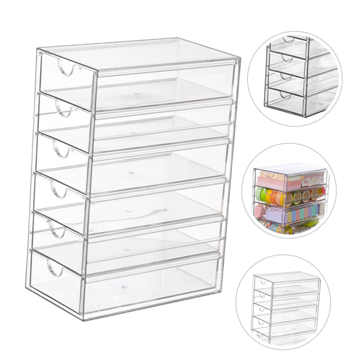 Transparente Organizador de Escritorio PET de 3 Capas para Cosméticos