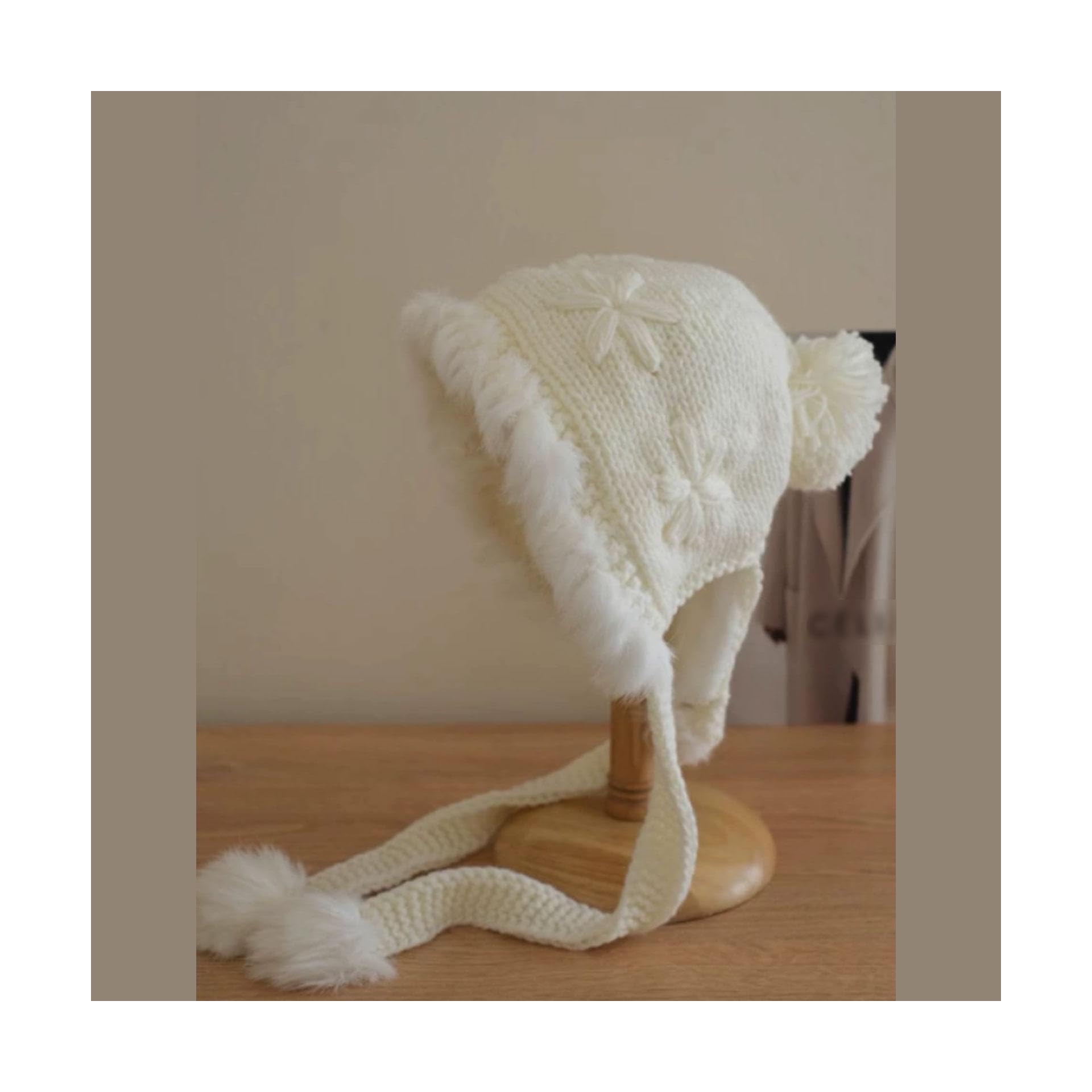 élastique Bonnet en mélange de Fibres synthétiques, Protection Chaude des Oreilles, tricoté, Mode Automne et Hiver, Bonnet doublé en Polaire Chaud