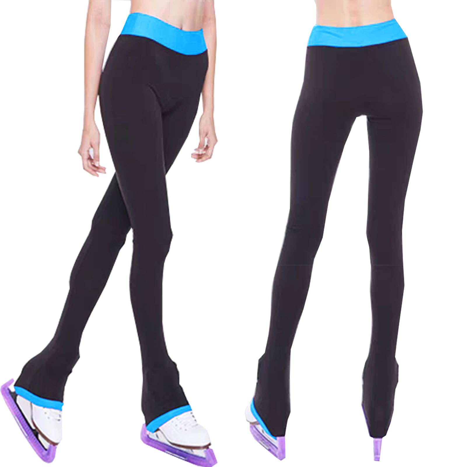 Dziewczęce spodnie do jazdy figurowej na lodzie, spodnie do jazdy na łyżwach, ciepłe ubrania treningowe, elastyczny strój treningowy do jazdy figurowej na lodzie, spiralne legginsy do jazdy na ły