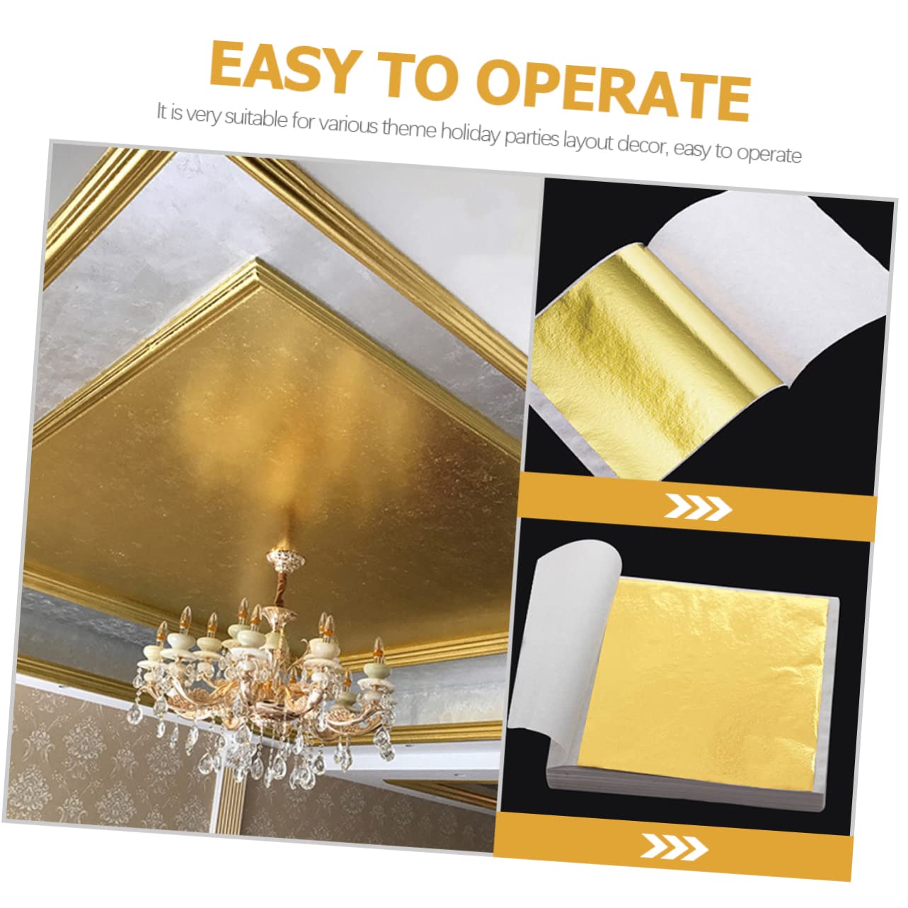 DOITOOL 900 Blatt Teiliges Imitations Goldfolie Blattgold in Gold Roségold und Silber Glänzende Bastelfolie für DIY Handwerk Malerei Vergoldung und Dekoration Leicht Anzuwenden Sicher und