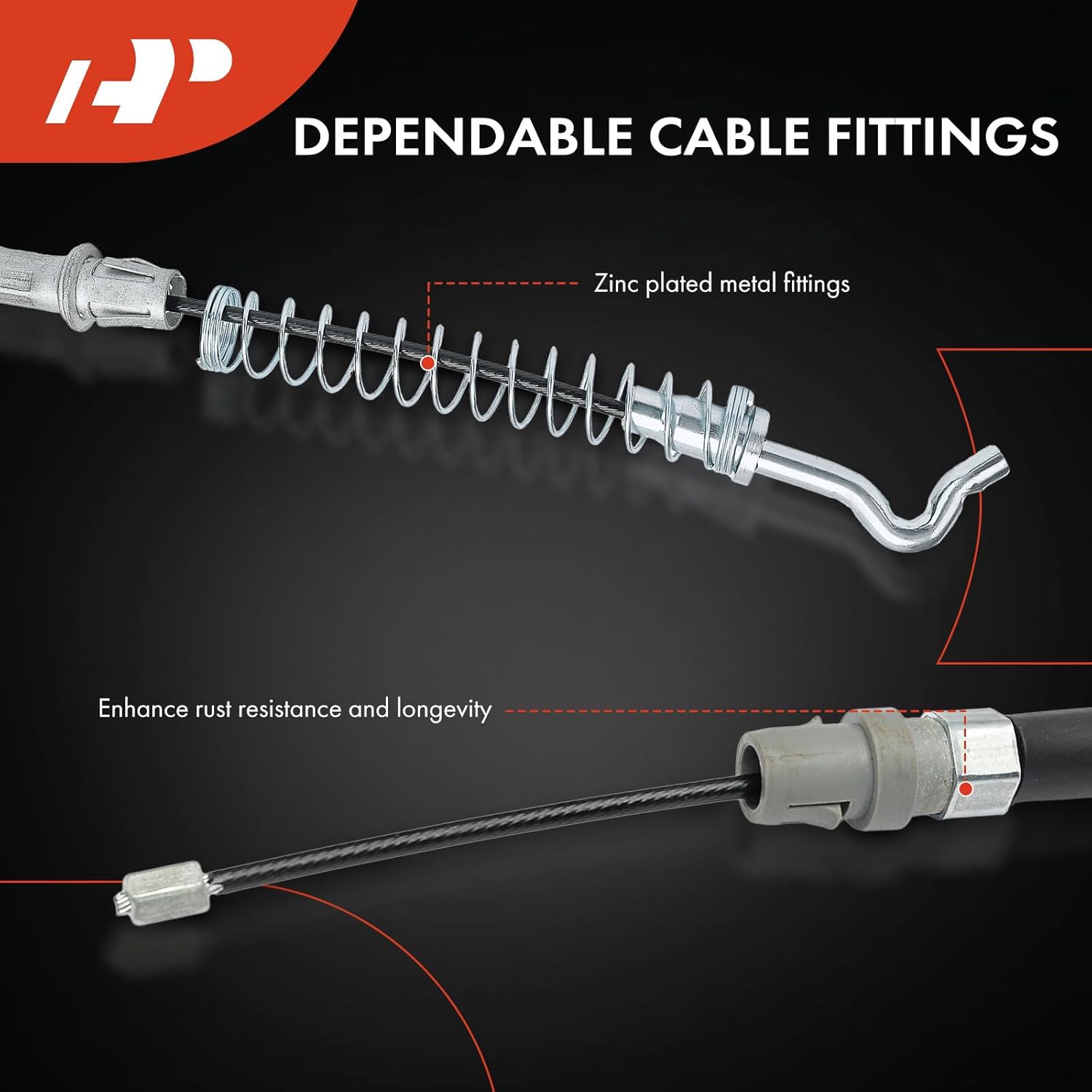 A-Premium Rear Driver Side Parking Brake Cable Assembly Compatible with Ram and Dodge Models: 1500 2011-2018, 1500 Classic 2019, Ram 1500 2009-2010 - Replace# 55398359AE