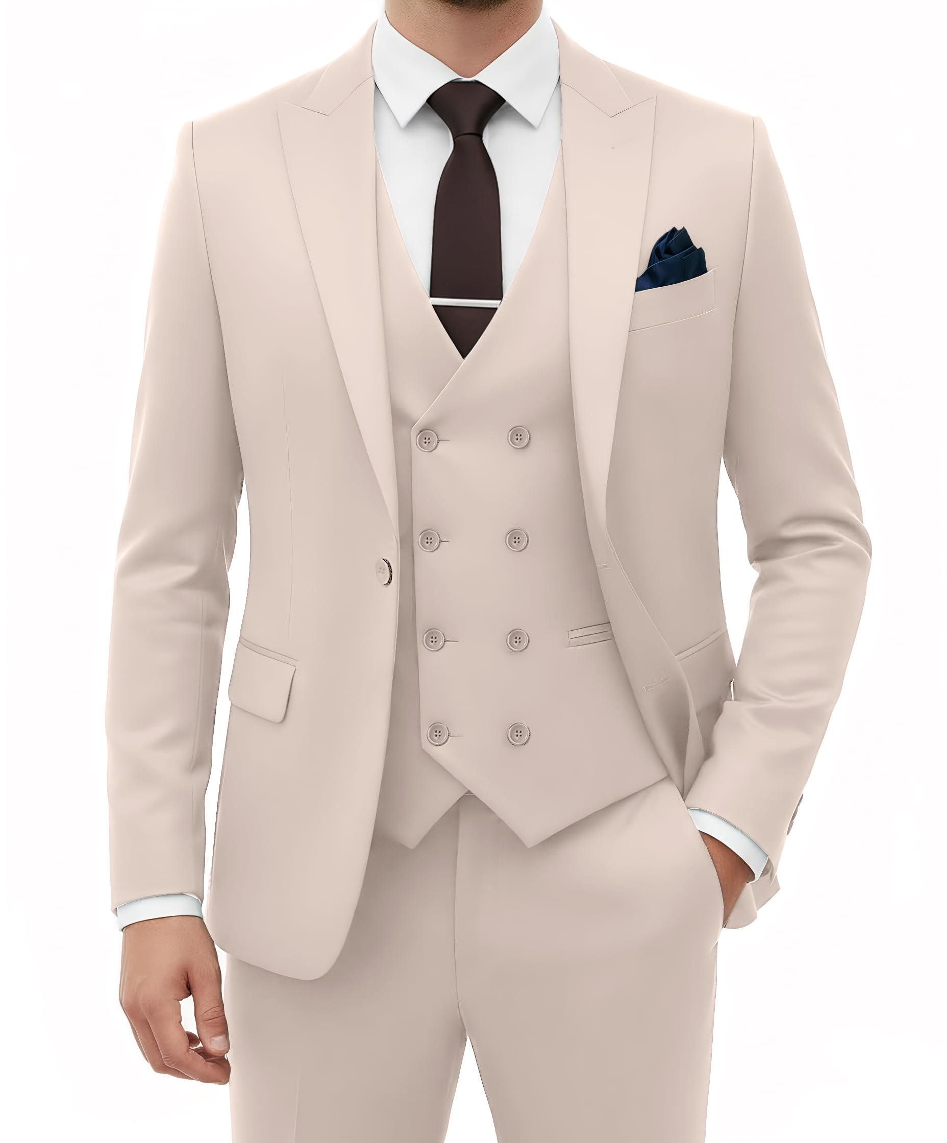 Suit for Men Wedding Slim Fit 3 Piece Set Blazer Jacket Vest Pants Tuxedo Suits for Groomsmen Business Prom Party Sport Coat