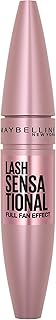 Lash Sensational de Maybelline - Máscara lavable, alargadora y voluminizadora para un efecto de abanico completo, color negro intenso (Blackest Black), 1 unidad
