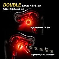 Vista 2 de 220° Wide Visible Safety Flashlight Bike Tail Light with 150 Lumens, IPX6 Waterproof,Type-C, Alarm Mode, Easy Install Bicycle Back Light