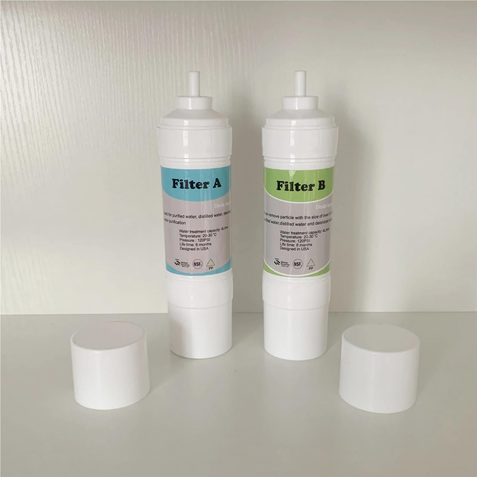 Compatible con láser de diodo, paquete de 2 filtros de agua en línea 3/8 A y B for máquinas de refrigeración de salones de belleza