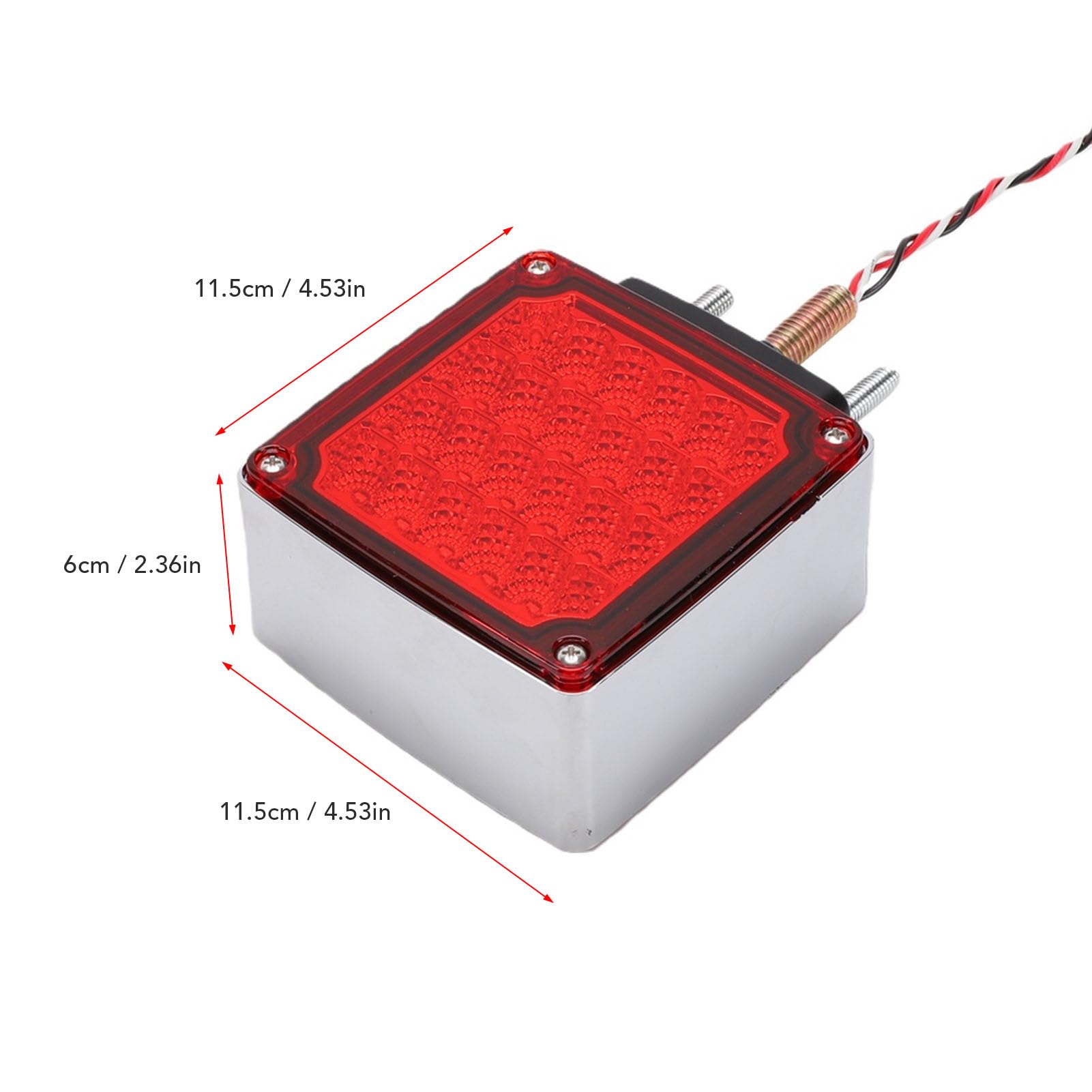 60 LED Czerwona Lampa Tylna Przyczepy z Podwójnym Wspornikiem Podstawy, Zintegrowany sygnał Hamowania i Skrętu, Wodoodporna Konstrukcja Uszczelniająca do Przyczepy, Ciężarówki,