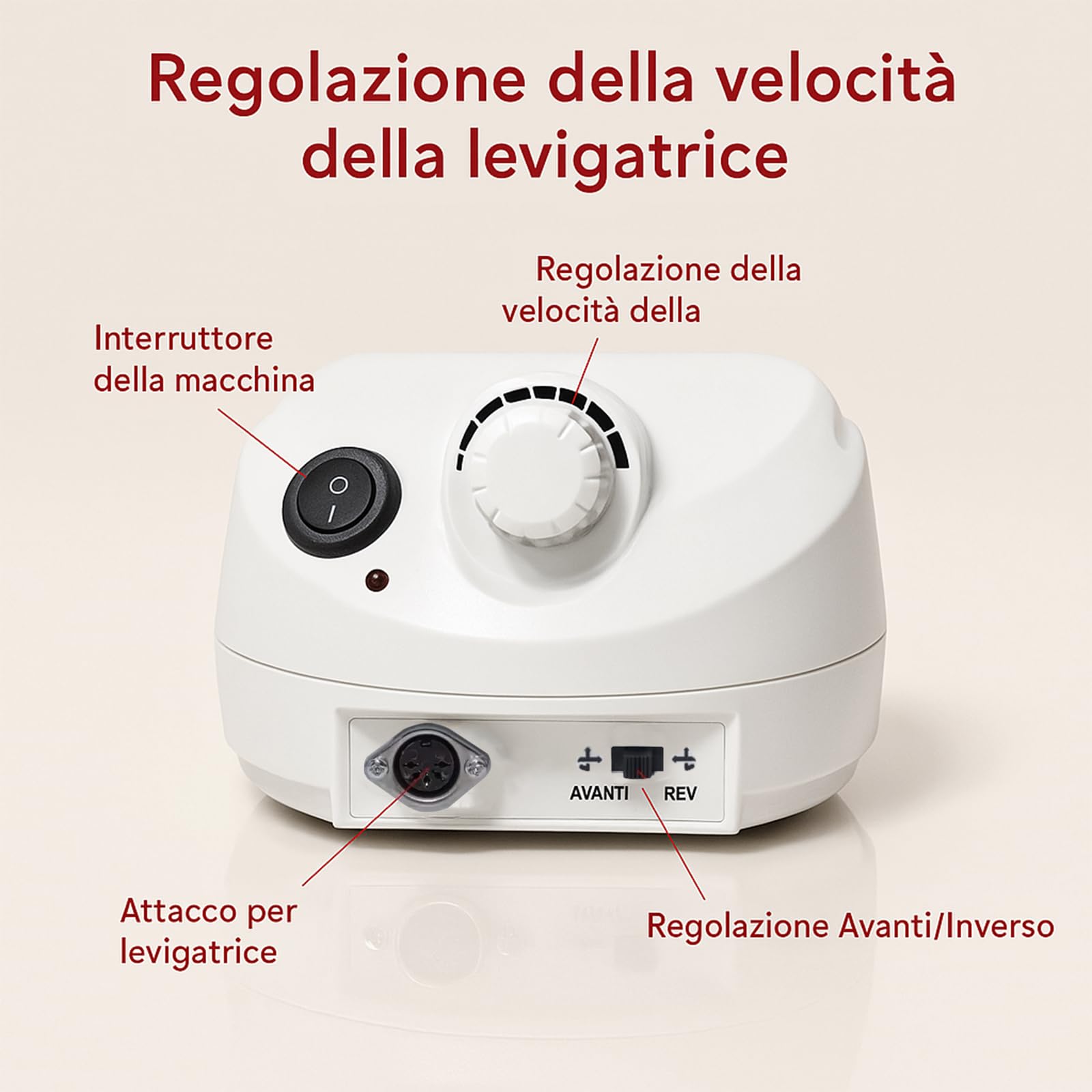 Voltix Fresa per Unghie Professionale 35000 Giri con Velocità Regolabile e Pedale, Trapano Elettrico per Manicure e Pedicure, Fresa Unghie per Rimozione Gel e Smalto, Lima Elettrica Bianca