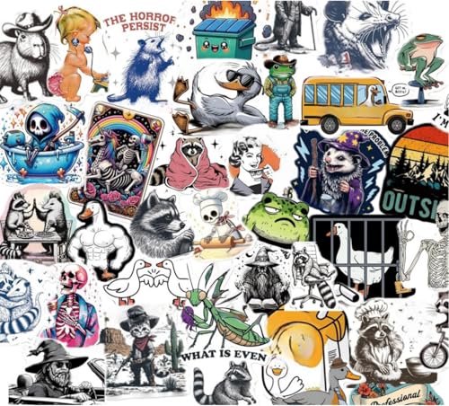 250 PCS Upgraded Version Funny Holographic Stickers for Adults,Scrapbook Stickers Water Bottles Sticker Pack Waterproof Cool Accesory for Laptop, Water Bottle，Hard Hats