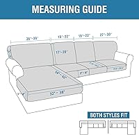 Vista 2 de H.VERSAILTEX 2025 New Sectional Couch Covers 8 Pieces Stretch Sofa Covers for Sectional Sofa Set Separate L Shaped Couch Cover for Both Left/Right