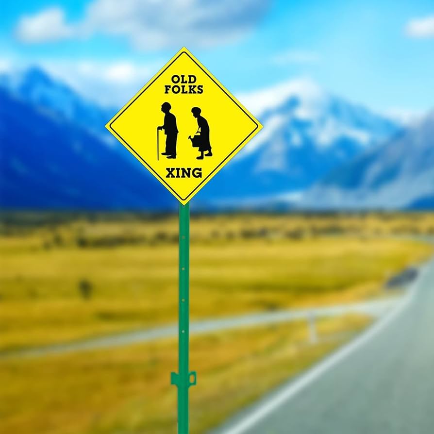 Amazon.com : Crossing Zone Warning Sign Old Folks Xing Funny