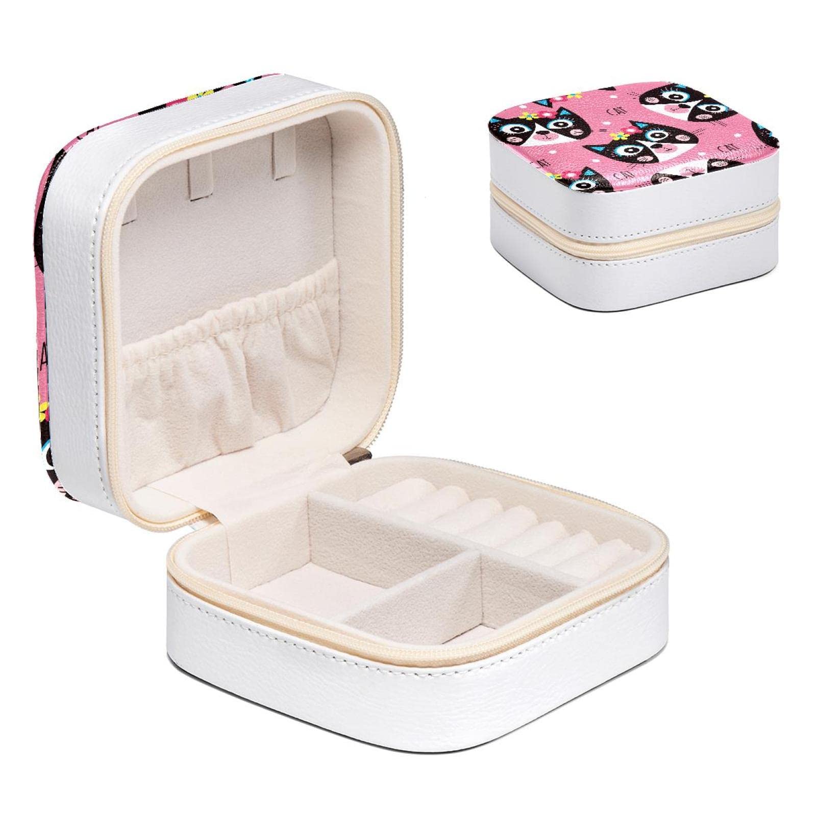 Boîte à bijoux pour fille motif chat idéale pour table de chevet