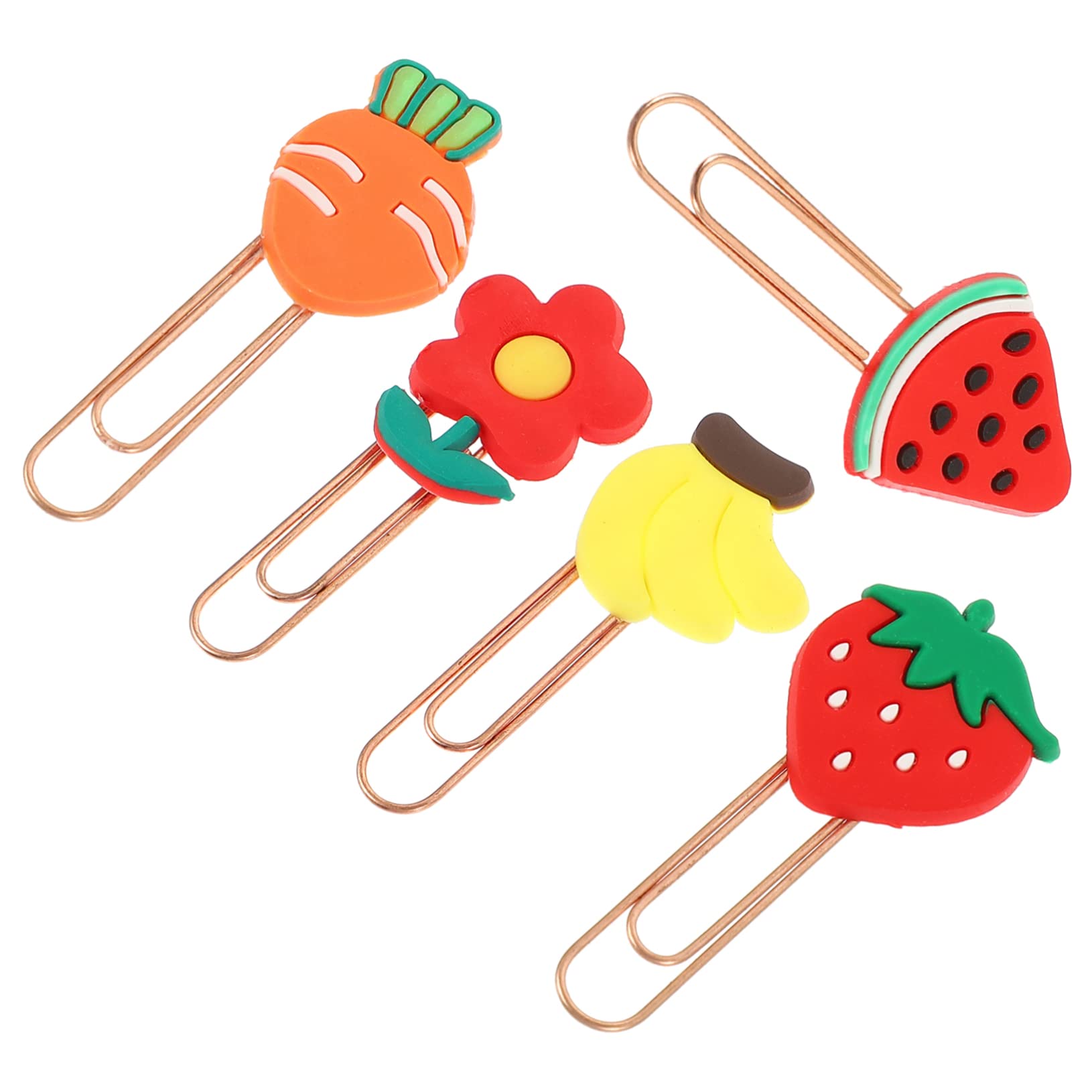 Tofficu 5 Sätze Büroklammer Lesezeichen Mehrfarbige Büroklammern Hinweisclip Geldumschläge Briefumschlag Kleine Büroklammerverzierungen Dateiclips Weiches Gummi 20 Stück * 5