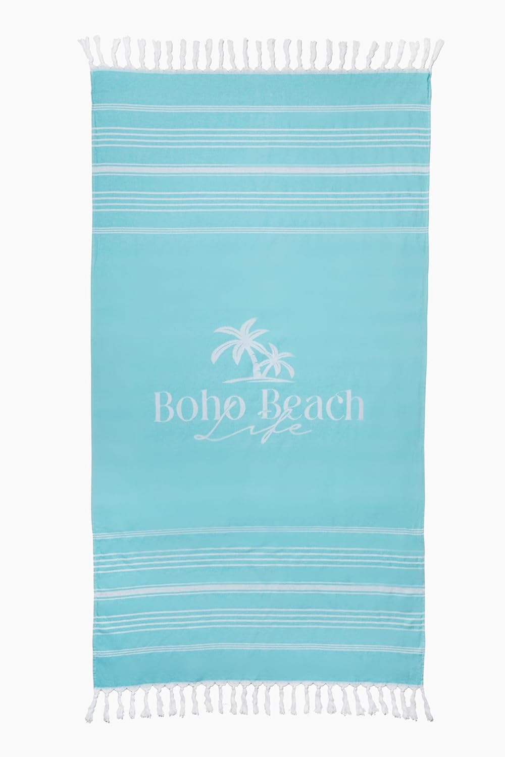 Amazon.com: Boho Beach Palm Tree Logo Turkish Towel - Double-Sided ...