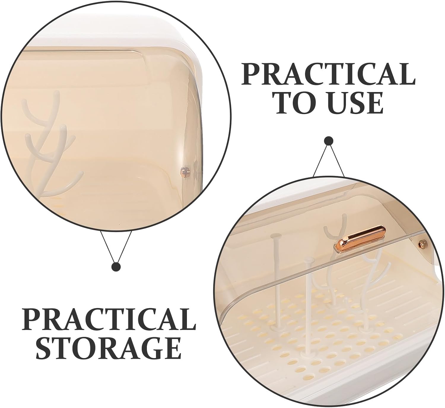 Bottle Drying Rack Countertop Organizer White Medium Size Dustproof Bottle Holder for Home Use
