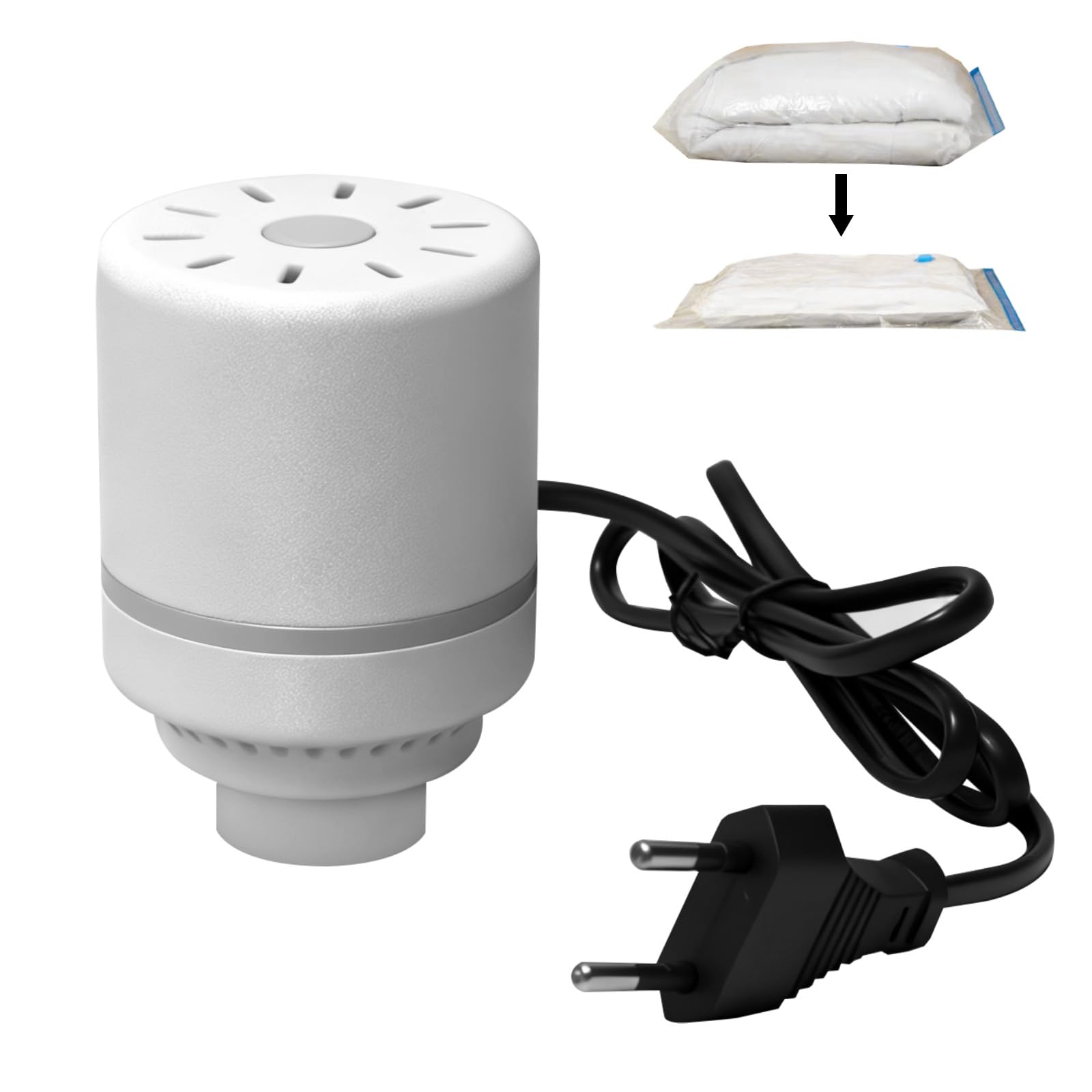 Bomba Vacío Eléctrica Portátil para Bolsas Ropa Viaje, Compacta y Potente