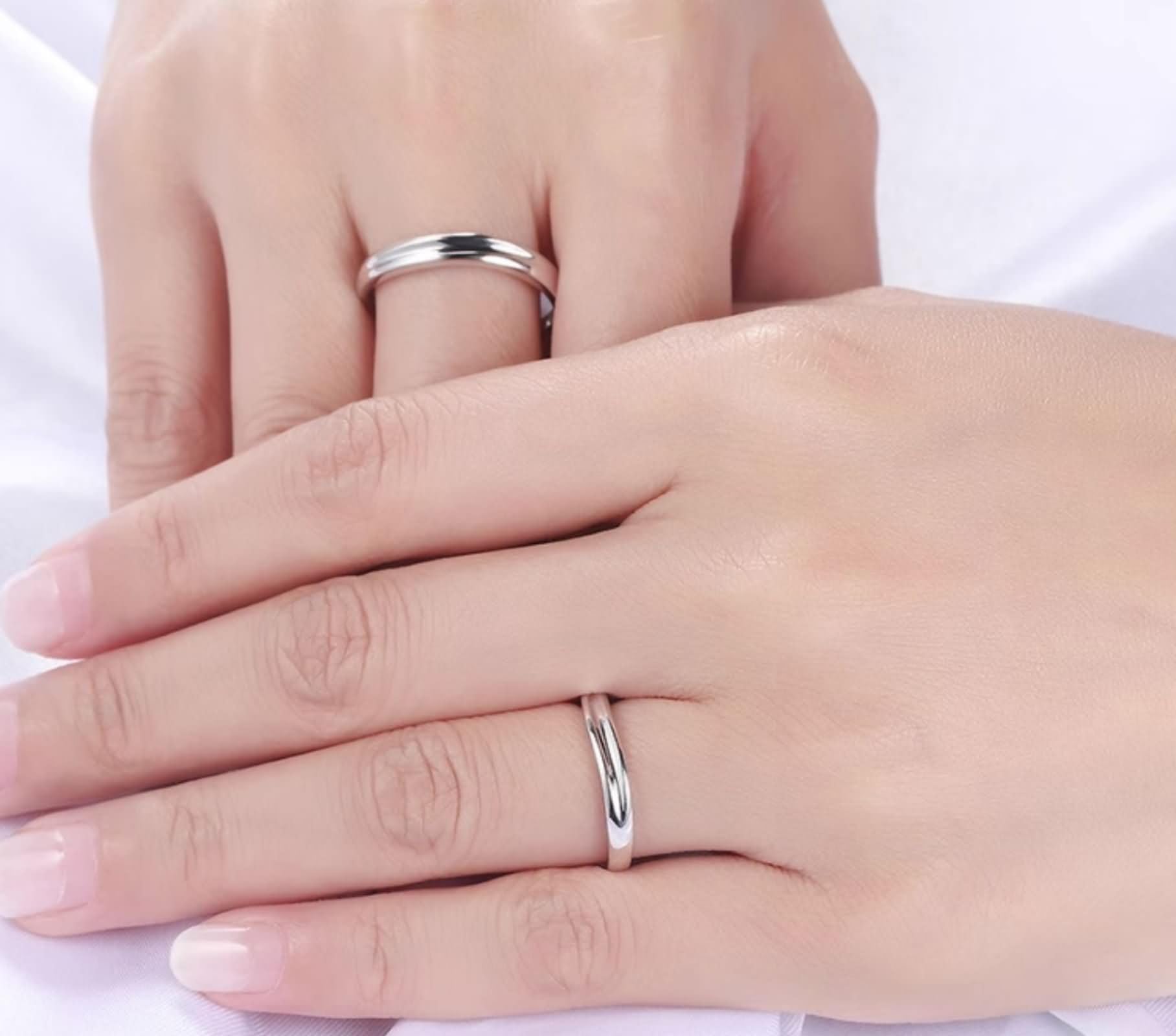 Pierścionek Fedina Białe Złoto Kobiety 18K 750, Okrągły Prosty Pierścionek Kobiecy Srebrny, Rozmiar 11 (51 mm)
