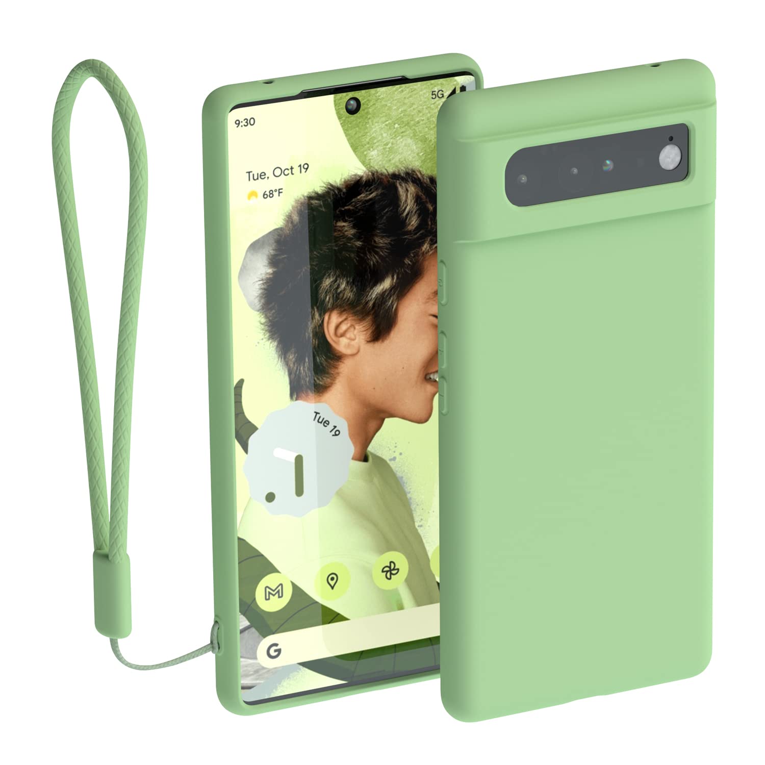 Abitku Compatible with Google Pixel 6 Pro Case, Slim Silicone Gel Rubber Case Cover (with Microfiber Lining) Full Body Shockproof Design for Google Pixel 6 Pro - 6.7 inch 2021 (Matcha Green)