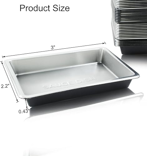 Miniatura 8 de Hitefu 40 platos desechables para salsas, platos rectangulares de plástico para salsa, platos de postre, mini plato de salsa de soja para sushi,