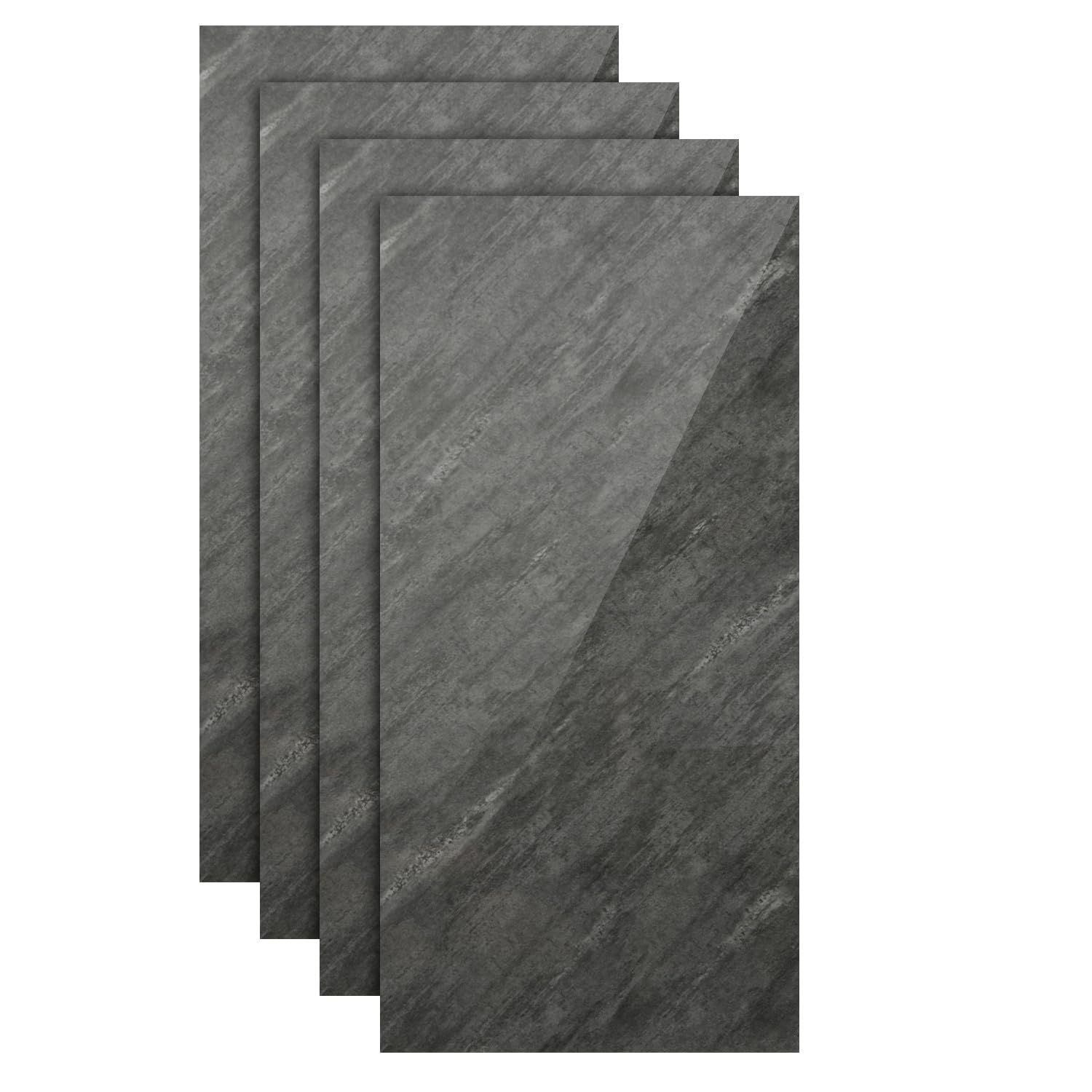 Pannelli da parete in PVC, effetto marmo, 120 x 60 cm, set da 4 pezzi, YB001 | Impermeabile, robusto e ritagliabile, non autoadesivo, per cucina, bagno, soggiorno e ufficio