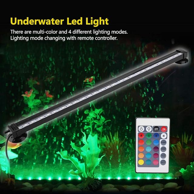 Foto 5 de 8 de TOPINCN Luz De Acuario Con Luz Led Para Acuario, Luz De Burbuja, Luz Subacuática Con Control Remoto + Cambio…