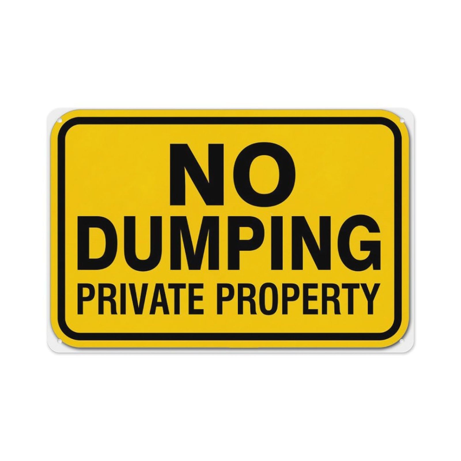peiyeety No Dumping Private Property Sign Aluminum Tin Warning Signs For Home Outdoor Garden 8X12 Inches