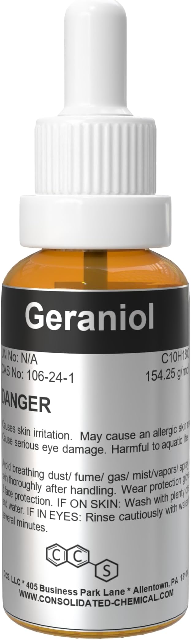 Geraniol - Fragrance/Aroma Compound | Dropper Bottle - 30mL (1 Fl Oz)