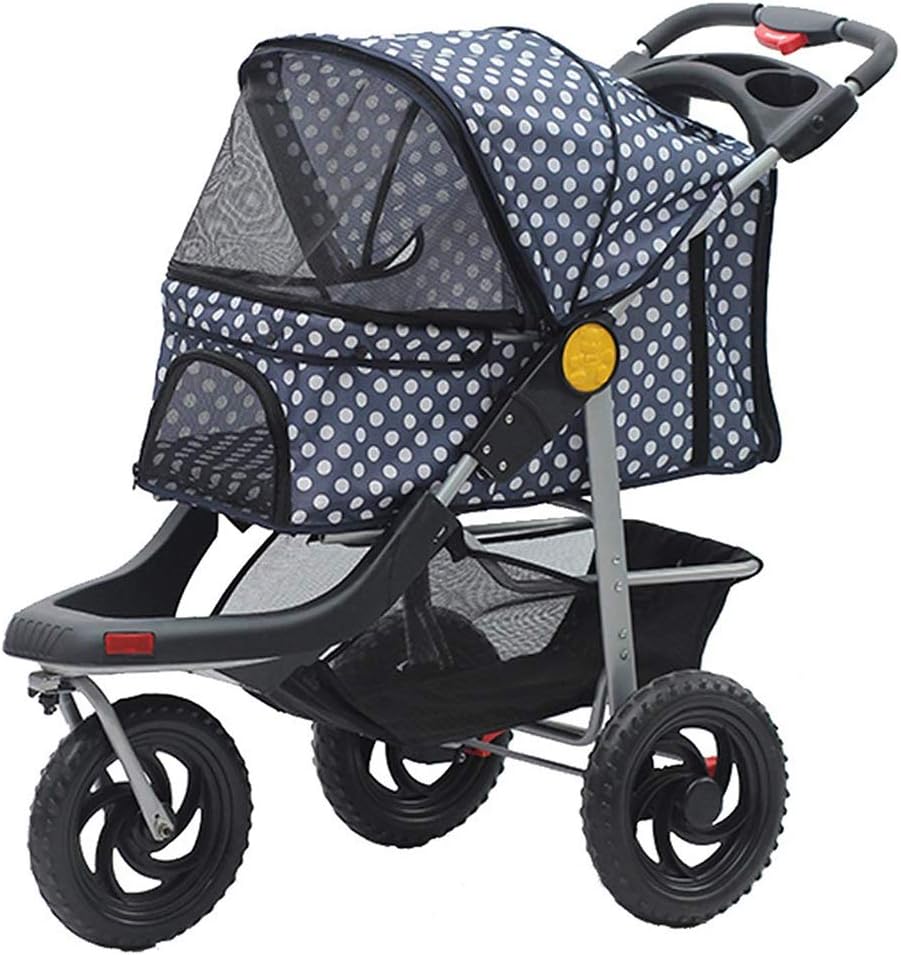 Jlxl Large Threewheel Folding Pet Stroller Dog Cat Trolley With Plate