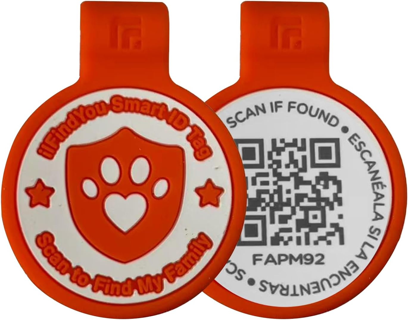 Smart Pet ID Tag with QR Code, Pink Silicone Dog Tag, Scannable Digital Identification (Orange, Large-1.2″*1.4″) Smart Pet ID Tag with QR Code, Pink Silicone Dog Tag, Scannable Digital Identification (Orange, Large-1.2″*1.4″)