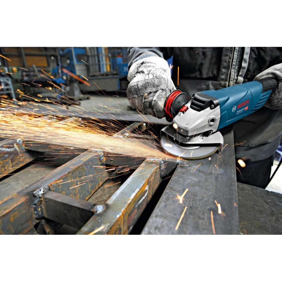 Bosch Professional amoladora angular GWS 18-125 SL (1800 W, Ø discos 125 mm, velocidad en vacío: 2800-12 000 rpm, incl. brida, tuerca tens., caperuza prot., llave 2 agujeros, empuñadura aux.)