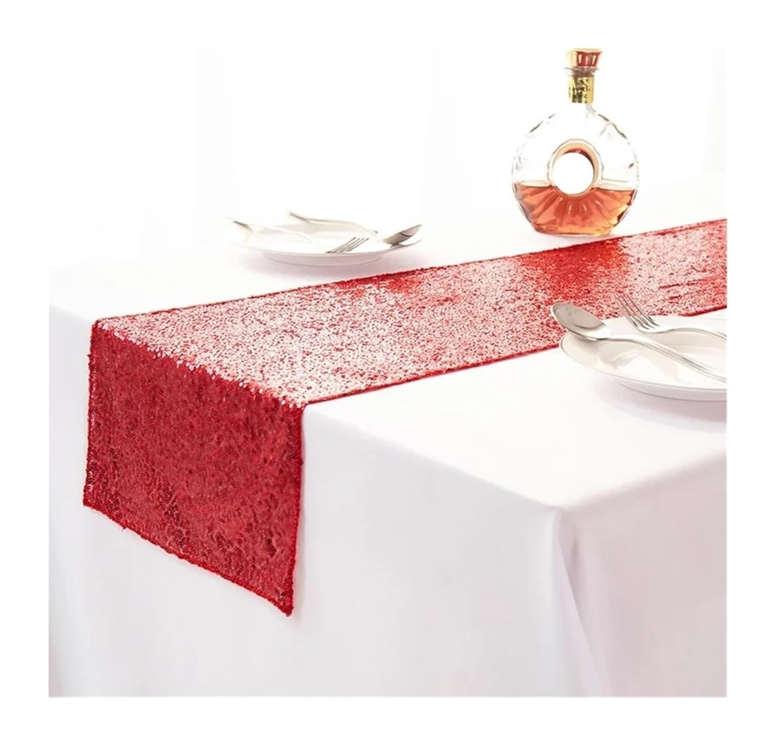 PZOFERLIN Table flag Multicolor Sequin Table Runner 30X180-275cm Wedding Party Decoration(Color 9,30X180cm)