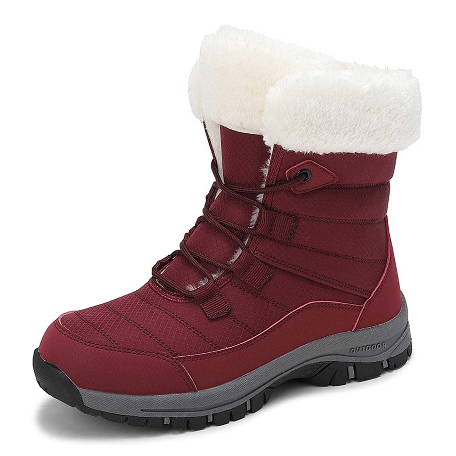 Générique Ski Femme Boots Neige Bottes Coffret Echarpe Botte Hiver Homme Chaussures Randonnée Grand Froid Chaussure De Pour Combinaison Écharpe Leopard Fourrées Imperméable Bottine Châle Après
