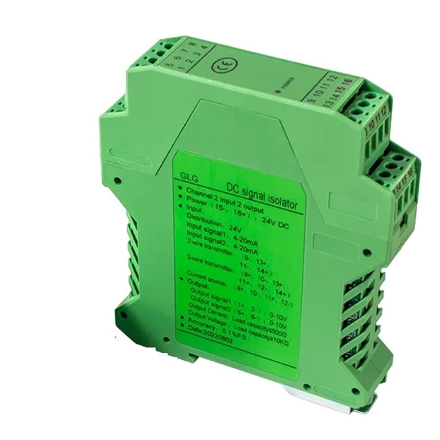 Analog Signal Isolator Signal Isolator 4 to 20mA 0 to 10V 1 in Out Analog 4-20mA to 0-10V to RS485 Converter(2 in 2 Out,Input 4-20MA_Output 0-20MA_DC24V)