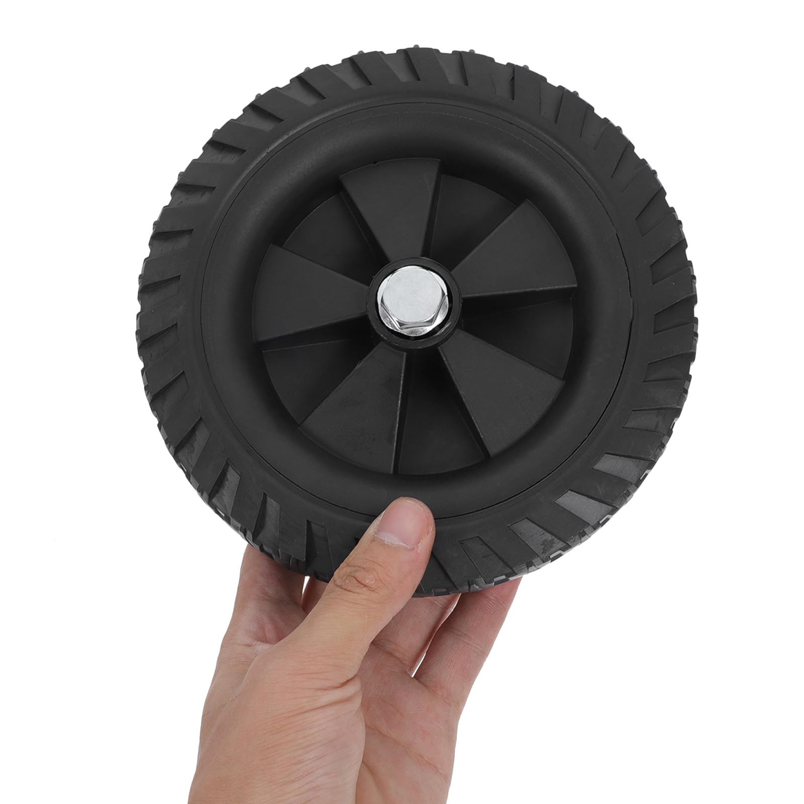 jojofuny Kit di 4 ruote in gomma per compressore d'aria - Ruote girevoli silenziose da 6,4 pollici - Parti di ricambio resistenti con foro da 1,2 cm di diametro per una facile mobilità