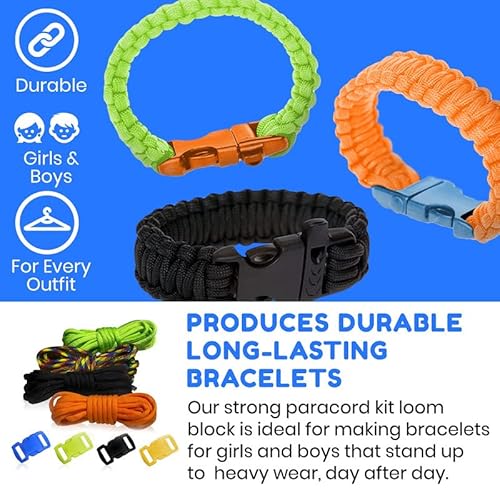 3 Bees & Me 761780307351 Paracord Bracelet Kit For Boys And Girls | Complete Diy Paracord Bracelet Maker Kit With Paracord Jig Loom And Paracords | Friendship Bracelets Kit For Kids thumb #1