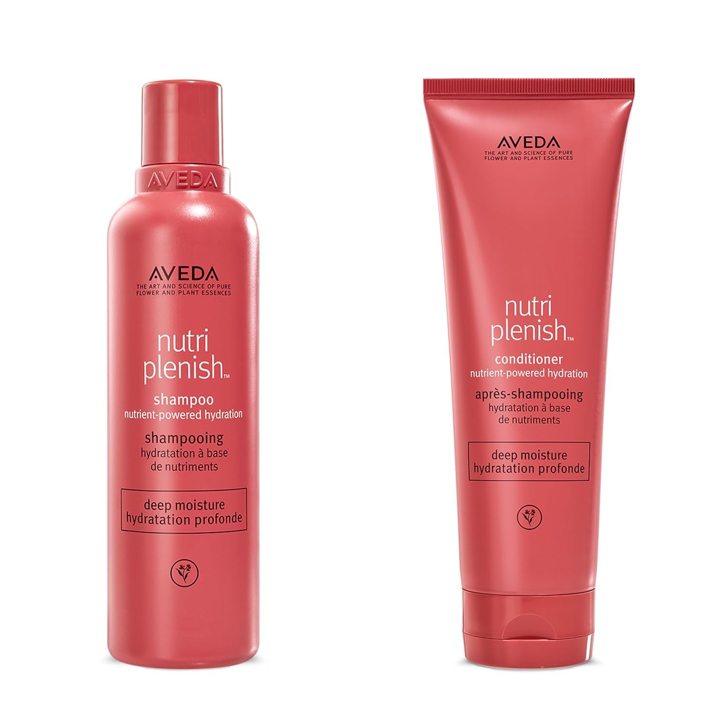 Aveda Nutriplenish Routine: Shampoing (250ml) + Après-shampooing (250ml) - Hydratation Profonde - Riche en Superaliments Pour Cheveux Secs - Huile De Grenade Bio, Huile De Coco, Beurre De Mangue