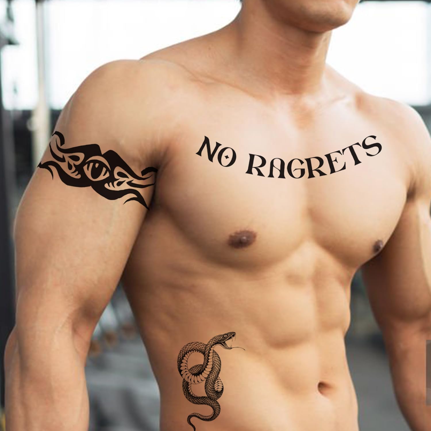 4 Sheets No Ragrets & Barbed Wire Halloween Temporary Tattoos - Image 3