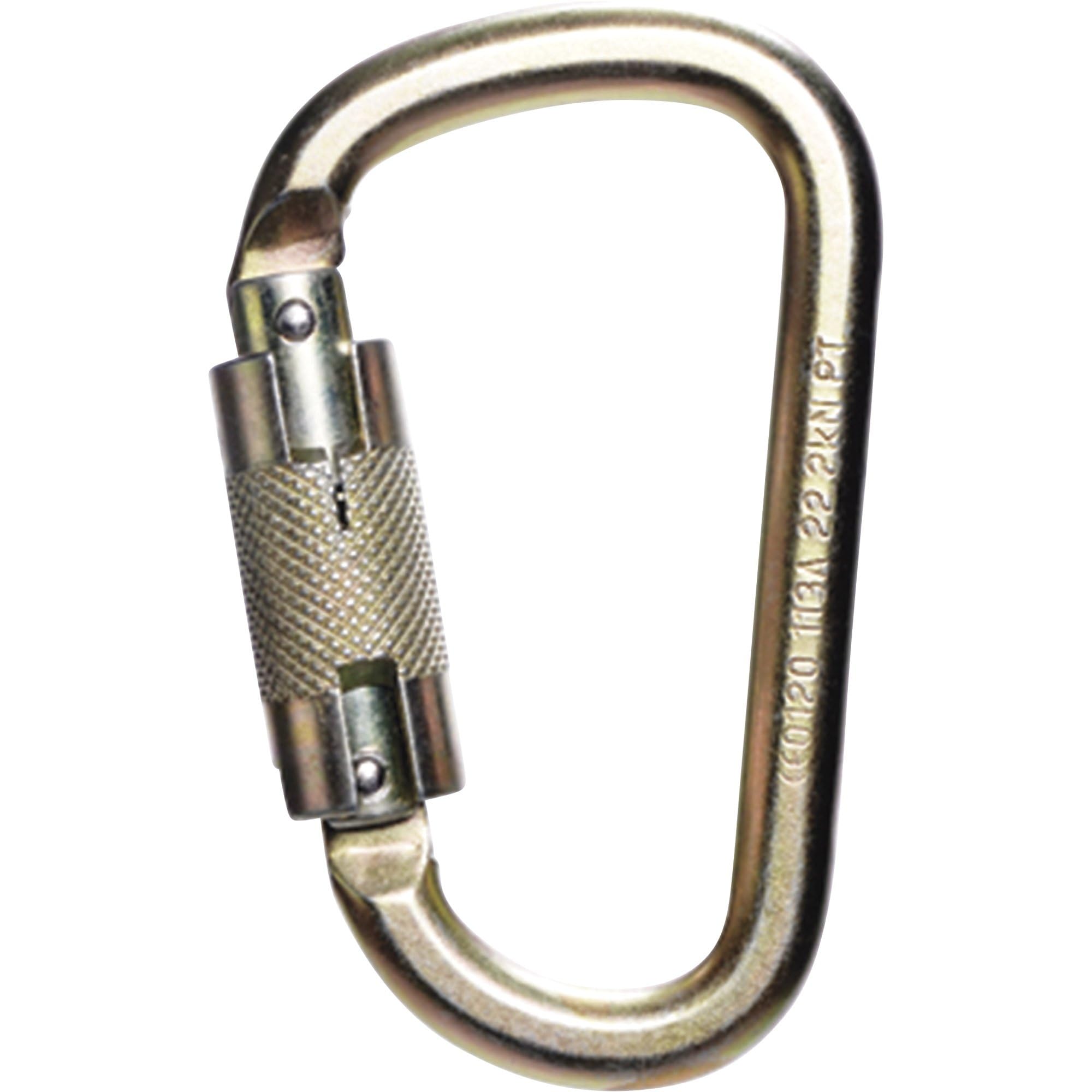 Guardian Fall Protection 01813-S 3-Inch Locking Steel Carabineer with 3/4-Inch Gate
