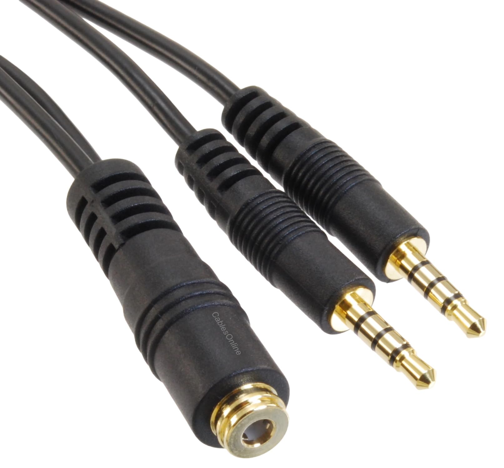 cablesonline poliger 3,5 mm TRRS Buchse auf Dual TRRS Stecker Stereo Splitter Kabel, ip-y03