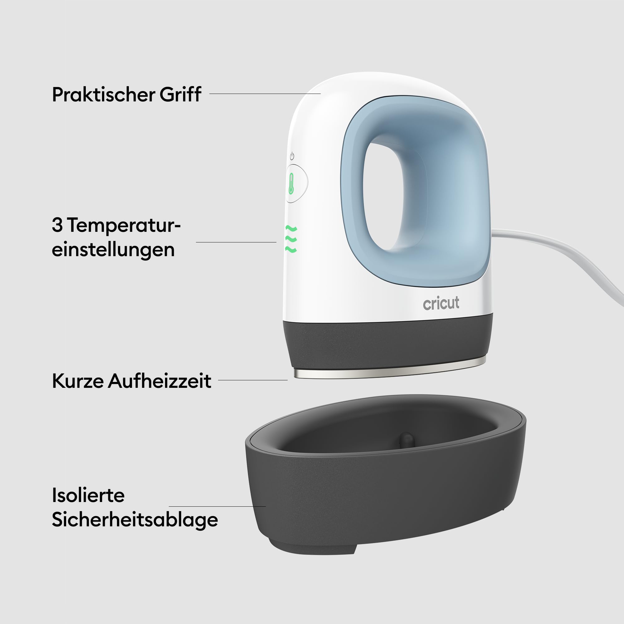 Cricut EasyPress Mini Transferpresse | DIY Mini Heizpresse Plottermaschine | Mini Press für Cricut Wärmeübertragung Projekte | Mini Bügeleisen Presse für T-Shirts, Hüte, Schuhe Taschen | Blau