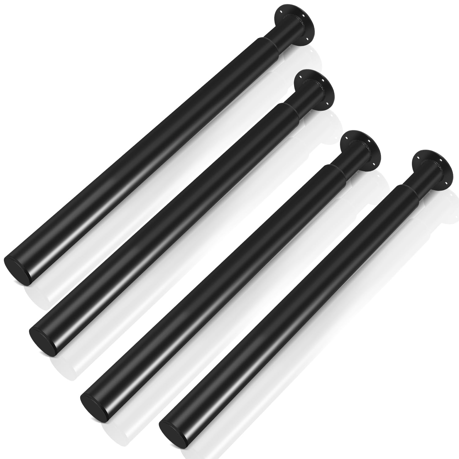 Juego de 8 patas de mesa de metal negro, altura regulable (71-110 cm) para muebles con tornillos, soporta hasta 200 kg, para sofás, patas de muebles, escritorios